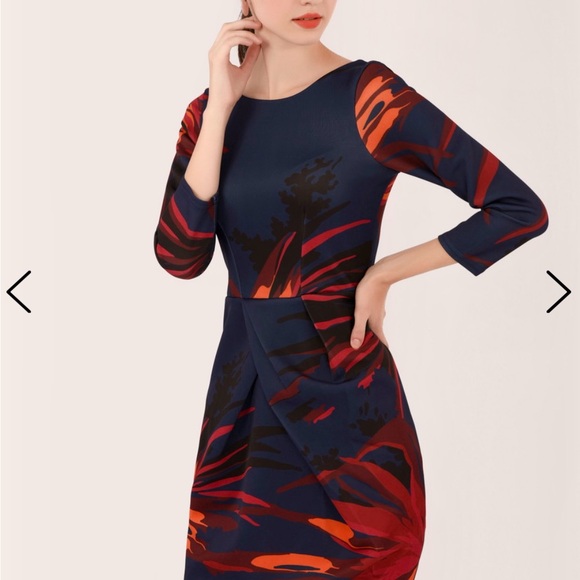 NWT Closet London Floral Print Midi Dress - Picture 5 of 8